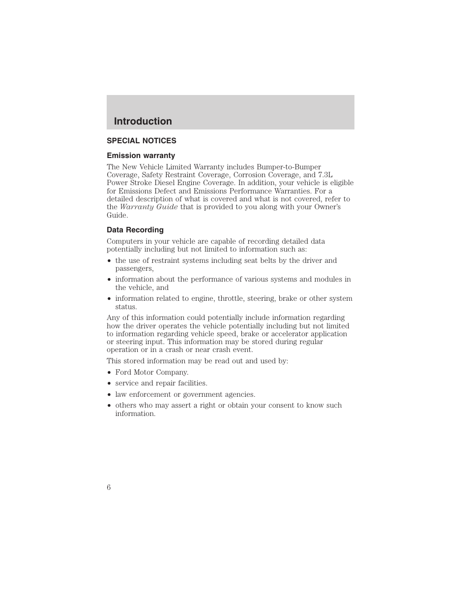 Introduction | FORD 2003 Expedition v.3 User Manual | Page 6 / 344