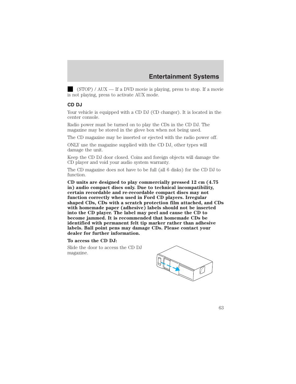 Entertainment systems | FORD 2003 Expedition v.3 User Manual | Page 63 / 344