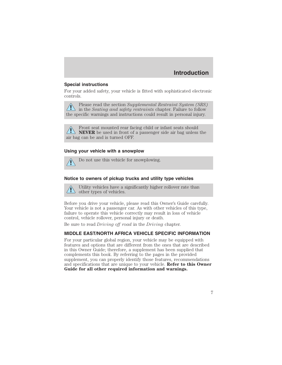 Introduction | FORD 2003 Expedition v.3 User Manual | Page 7 / 344