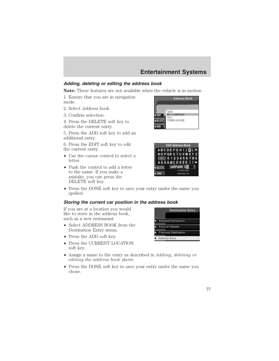 Entertainment systems | FORD 2003 Expedition v.3 User Manual | Page 77 / 344