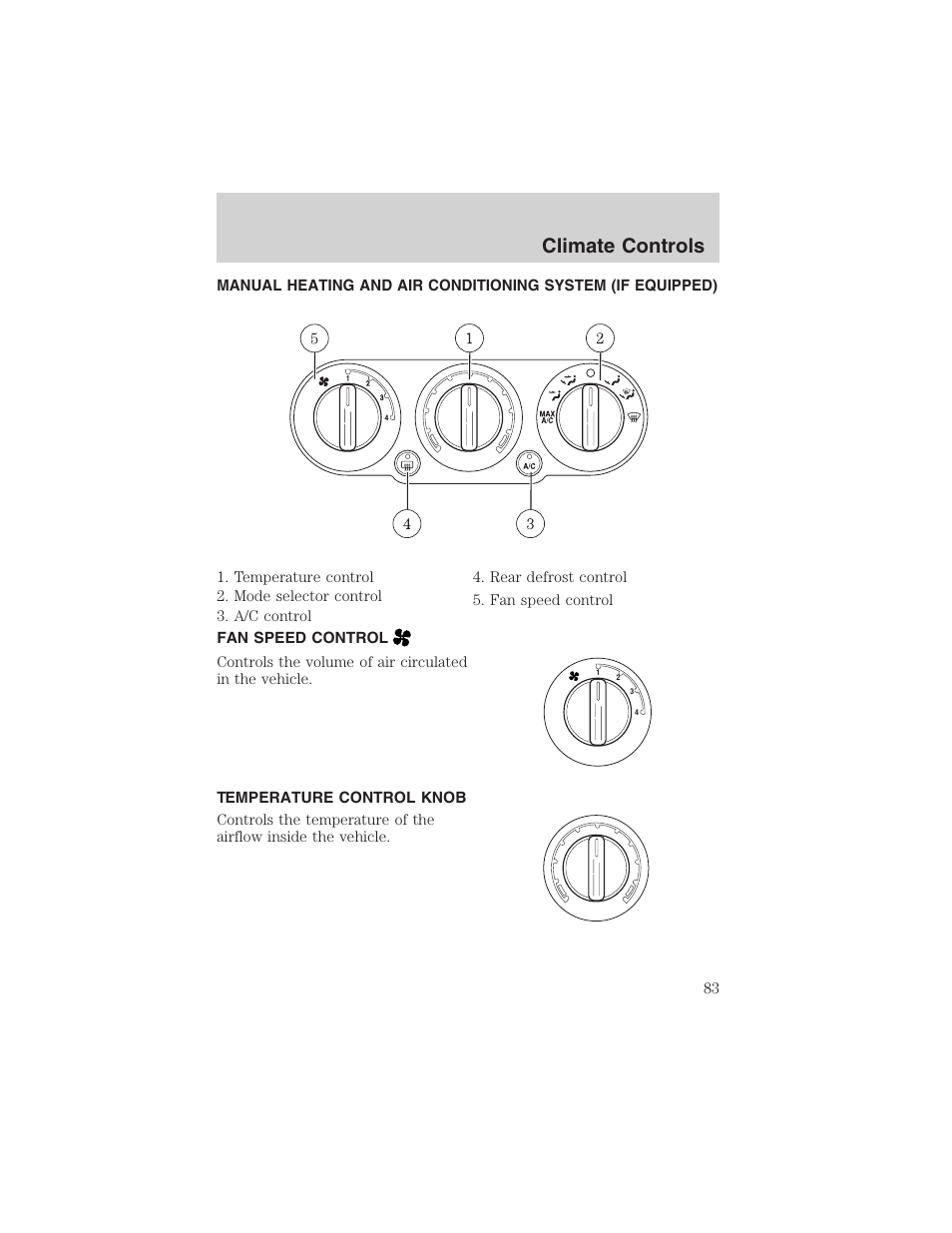 Climate controls | FORD 2003 Expedition v.3 User Manual | Page 83 / 344