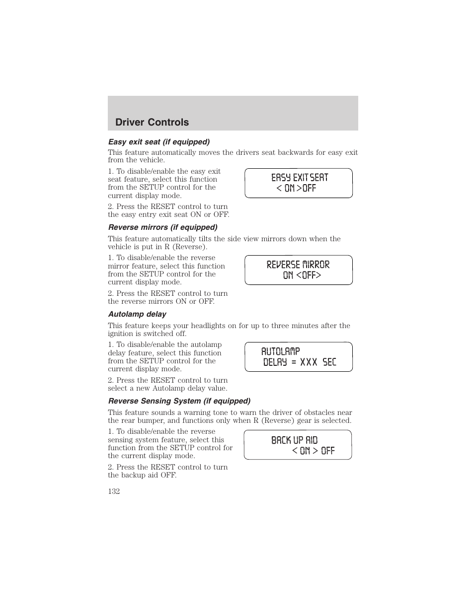 Driver controls | FORD 2003 Expedition v.4 User Manual | Page 132 / 344