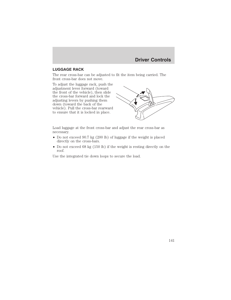 Driver controls | FORD 2003 Expedition v.4 User Manual | Page 141 / 344