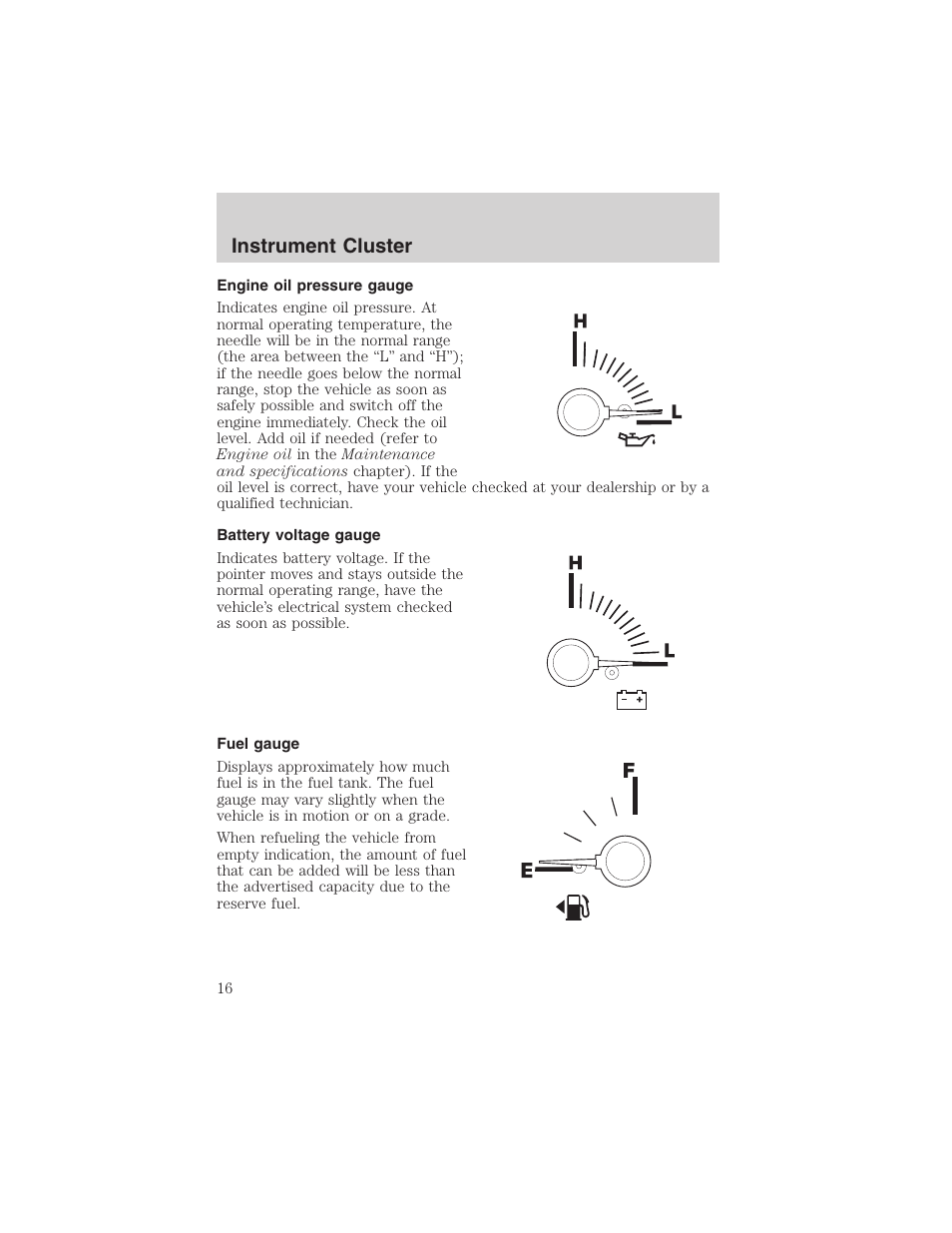 Instrument cluster | FORD 2003 Expedition v.4 User Manual | Page 16 / 344