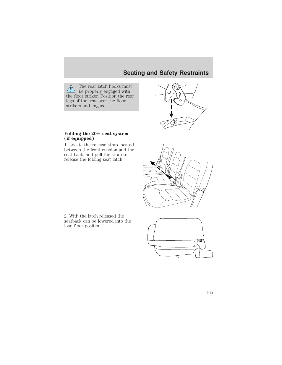 Seating and safety restraints | FORD 2003 Expedition v.4 User Manual | Page 165 / 344