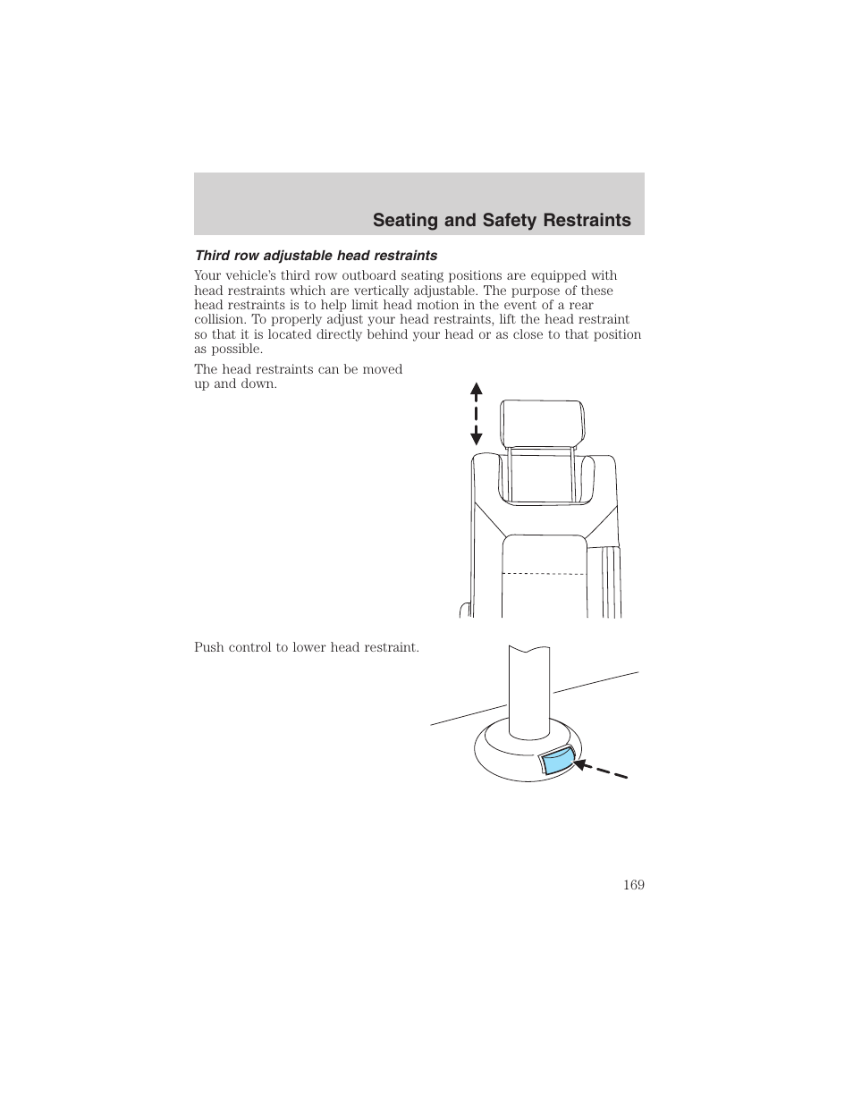 Seating and safety restraints | FORD 2003 Expedition v.4 User Manual | Page 169 / 344