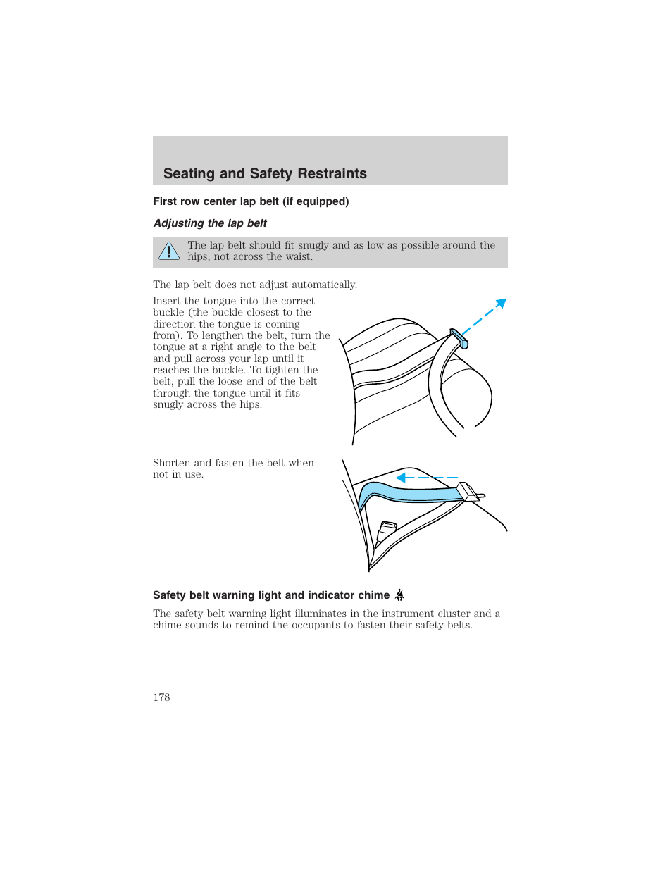 Seating and safety restraints | FORD 2003 Expedition v.4 User Manual | Page 178 / 344