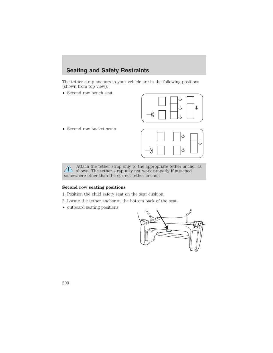 Seating and safety restraints | FORD 2003 Expedition v.4 User Manual | Page 200 / 344