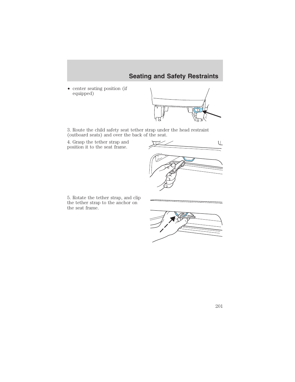 Seating and safety restraints | FORD 2003 Expedition v.4 User Manual | Page 201 / 344