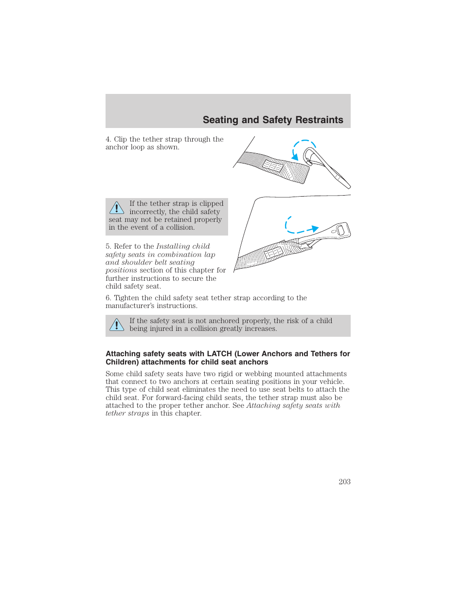 Seating and safety restraints | FORD 2003 Expedition v.4 User Manual | Page 203 / 344