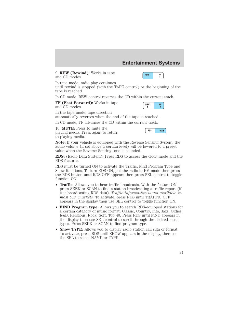 Entertainment systems | FORD 2003 Expedition v.4 User Manual | Page 21 / 344