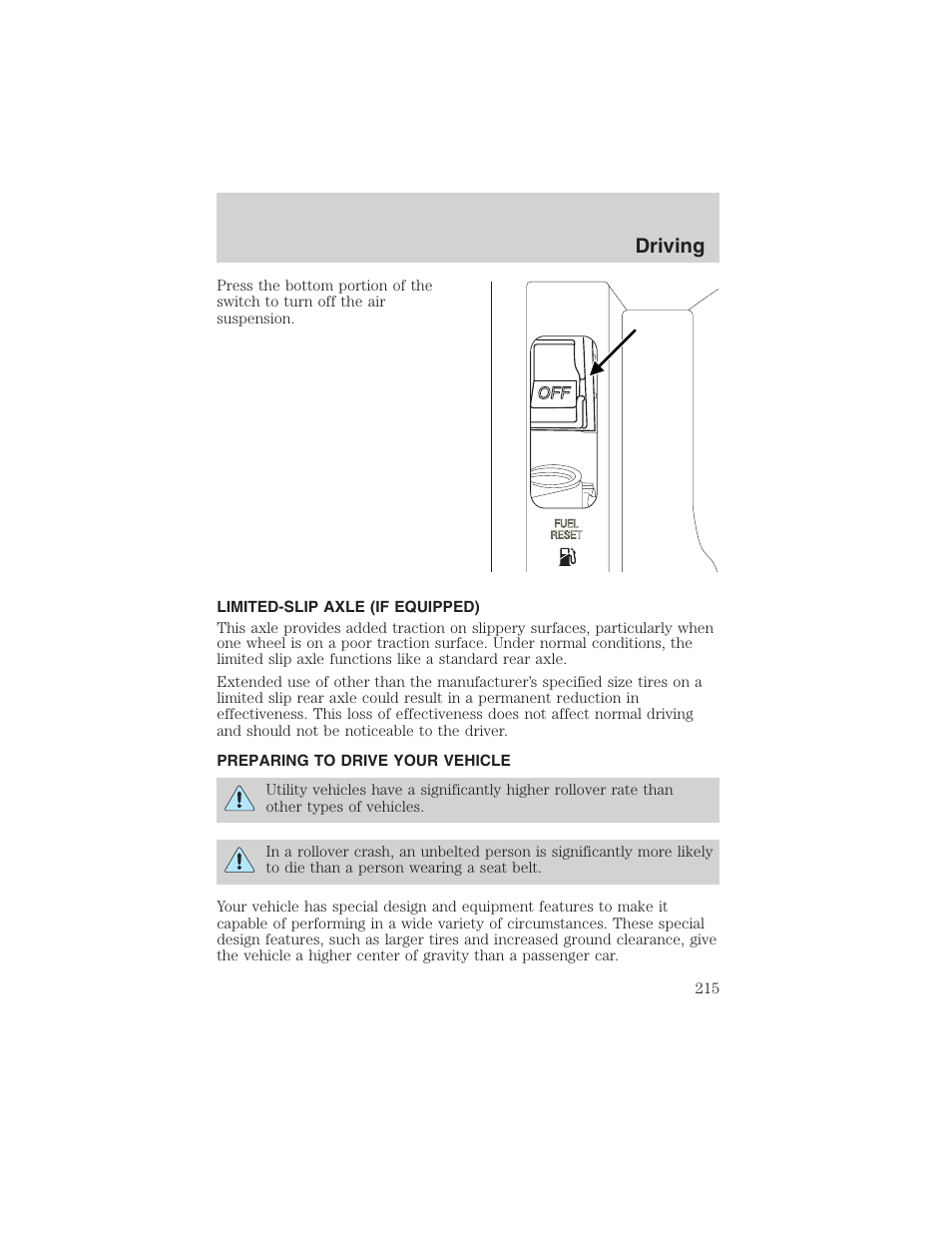 Driving | FORD 2003 Expedition v.4 User Manual | Page 215 / 344