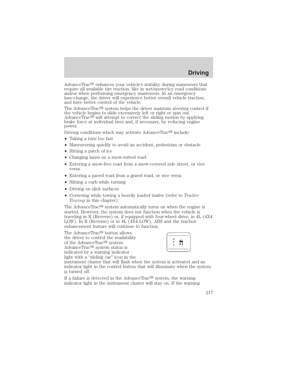 Driving | FORD 2003 Expedition v.4 User Manual | Page 217 / 344