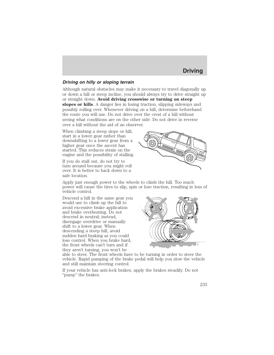 Driving | FORD 2003 Expedition v.4 User Manual | Page 233 / 344