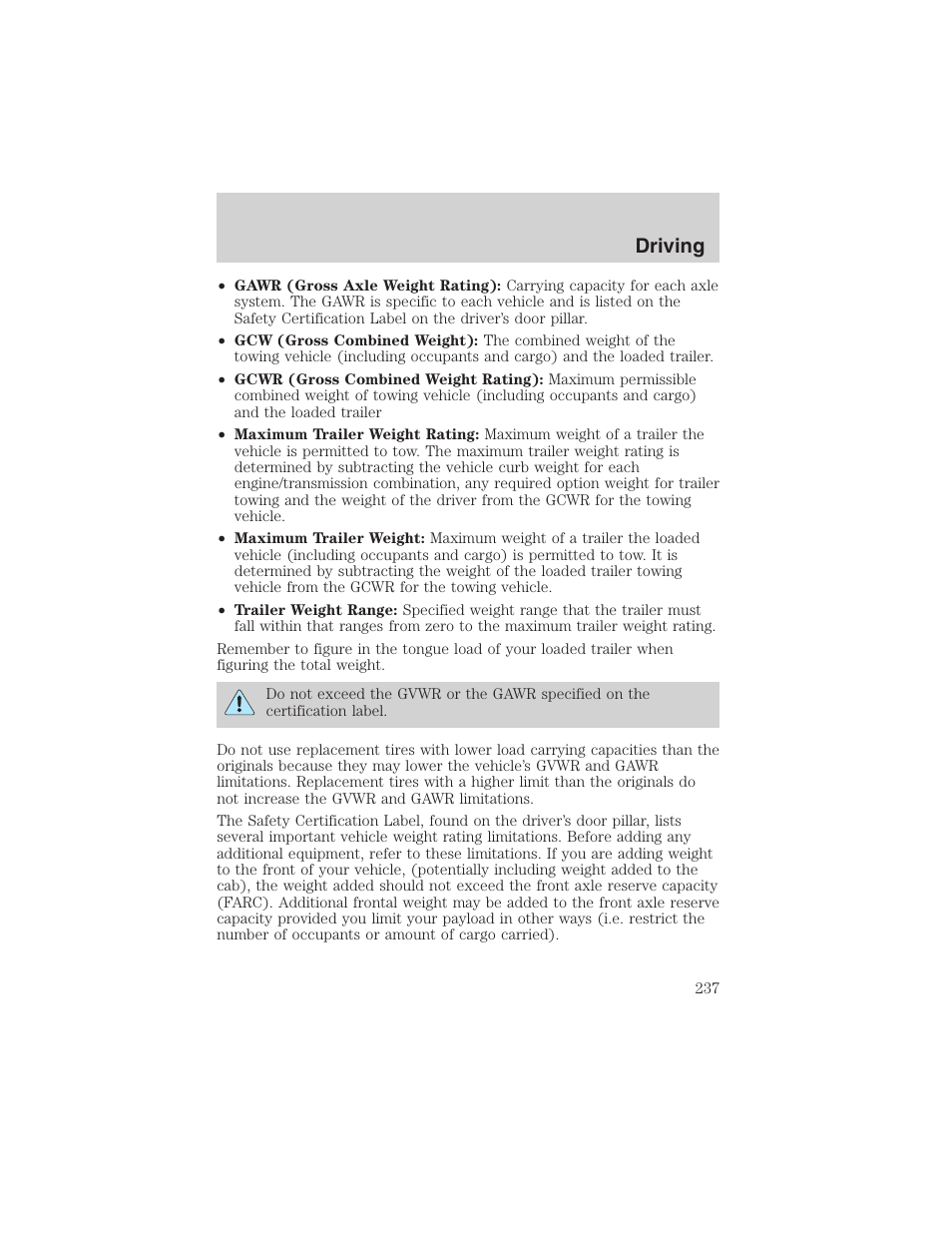 Driving | FORD 2003 Expedition v.4 User Manual | Page 237 / 344