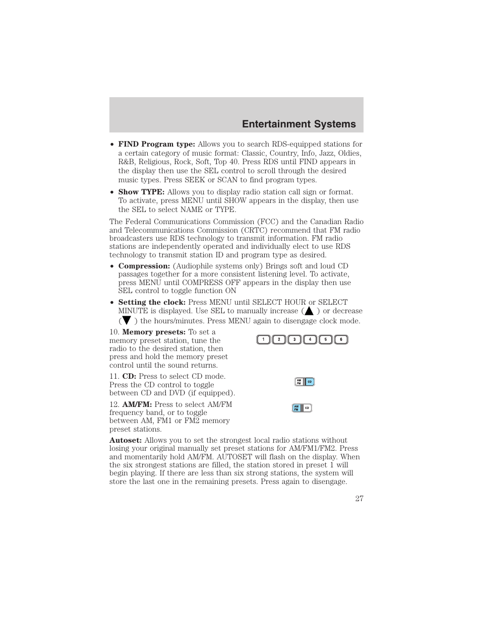 Entertainment systems | FORD 2003 Expedition v.4 User Manual | Page 27 / 344