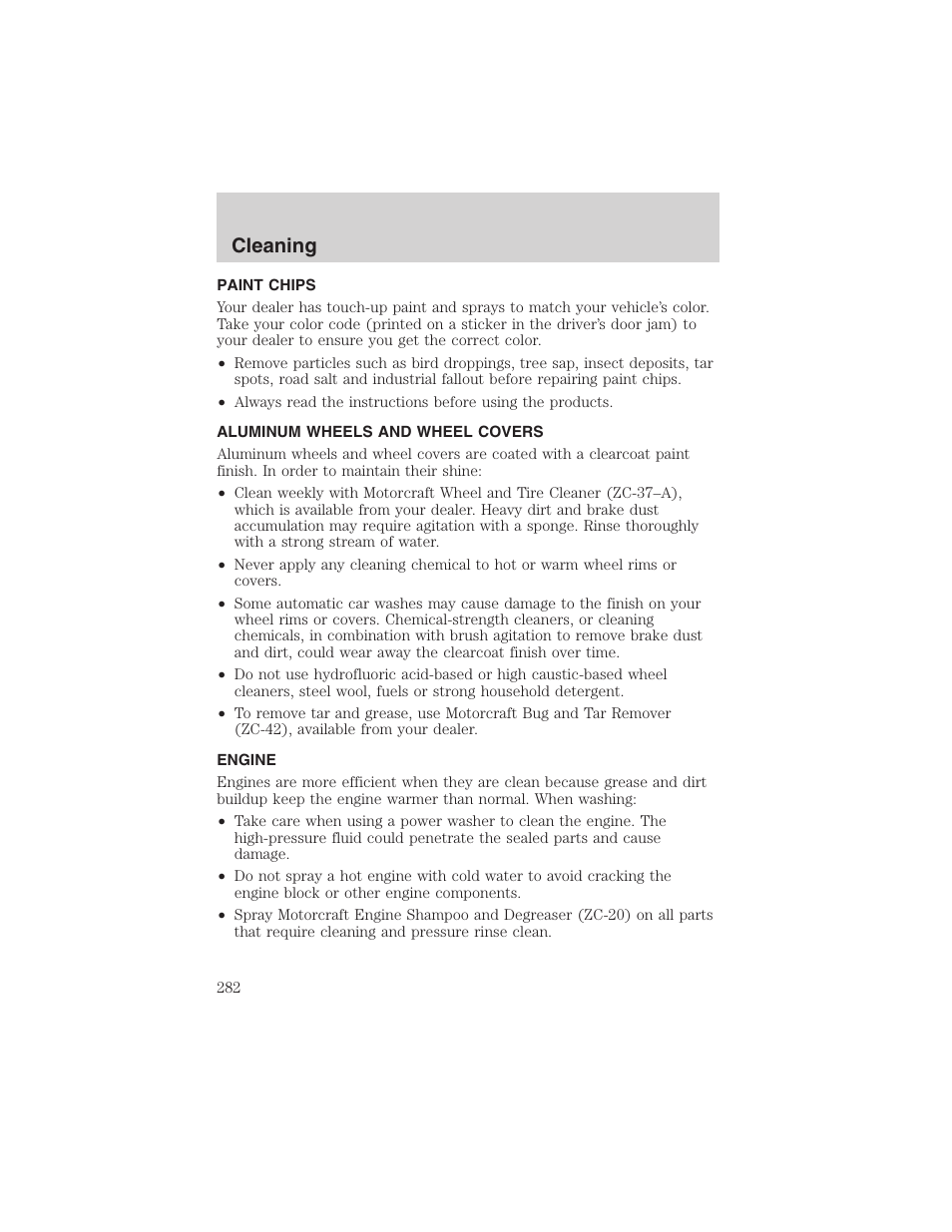 Cleaning | FORD 2003 Expedition v.4 User Manual | Page 282 / 344