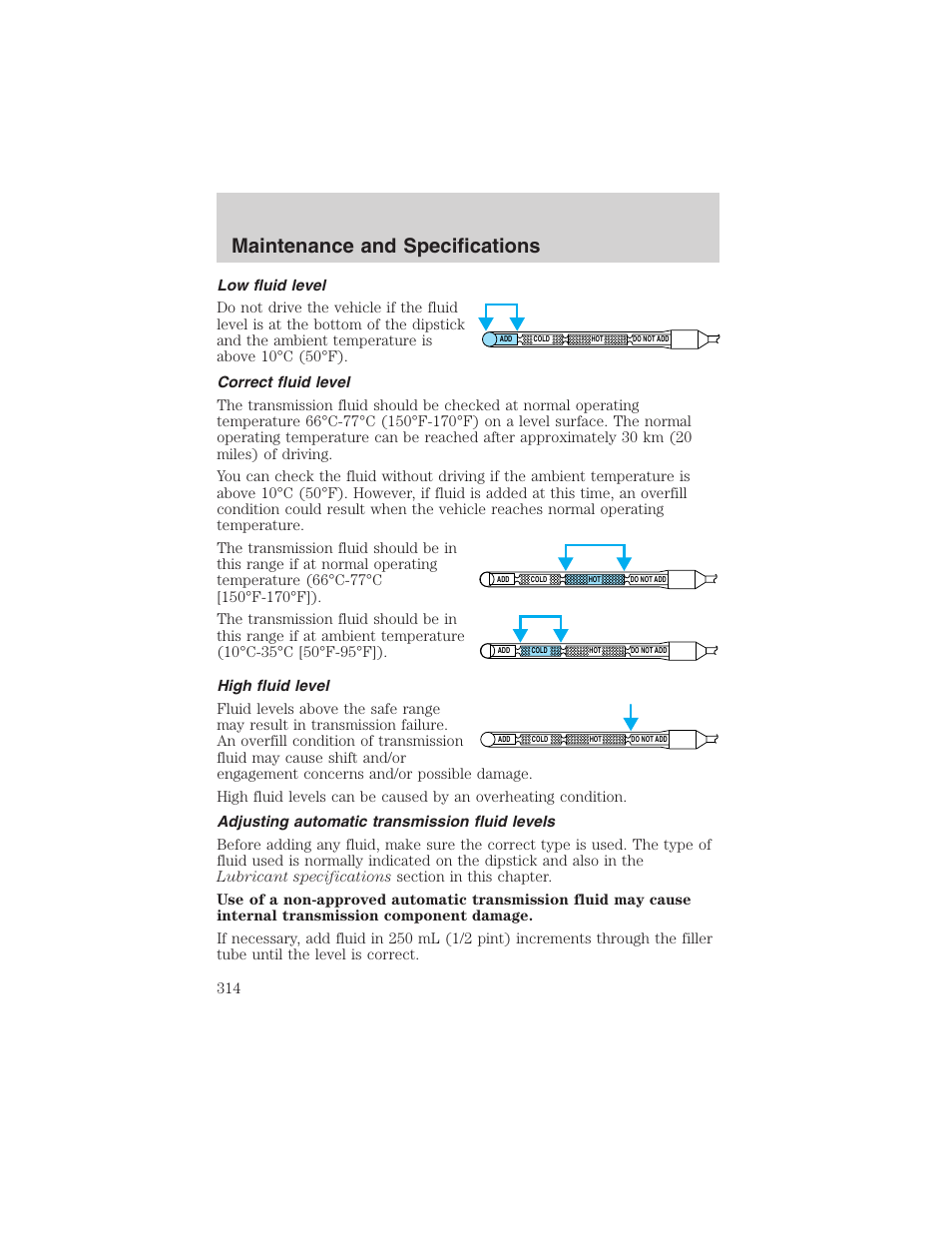 Maintenance and specifications | FORD 2003 Expedition v.4 User Manual | Page 314 / 344