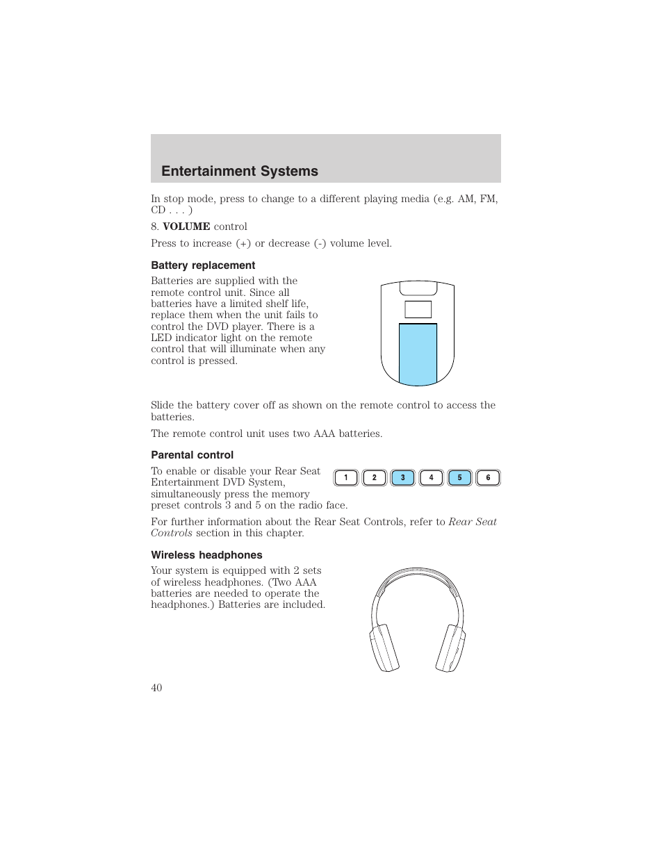 Entertainment systems | FORD 2003 Expedition v.4 User Manual | Page 40 / 344