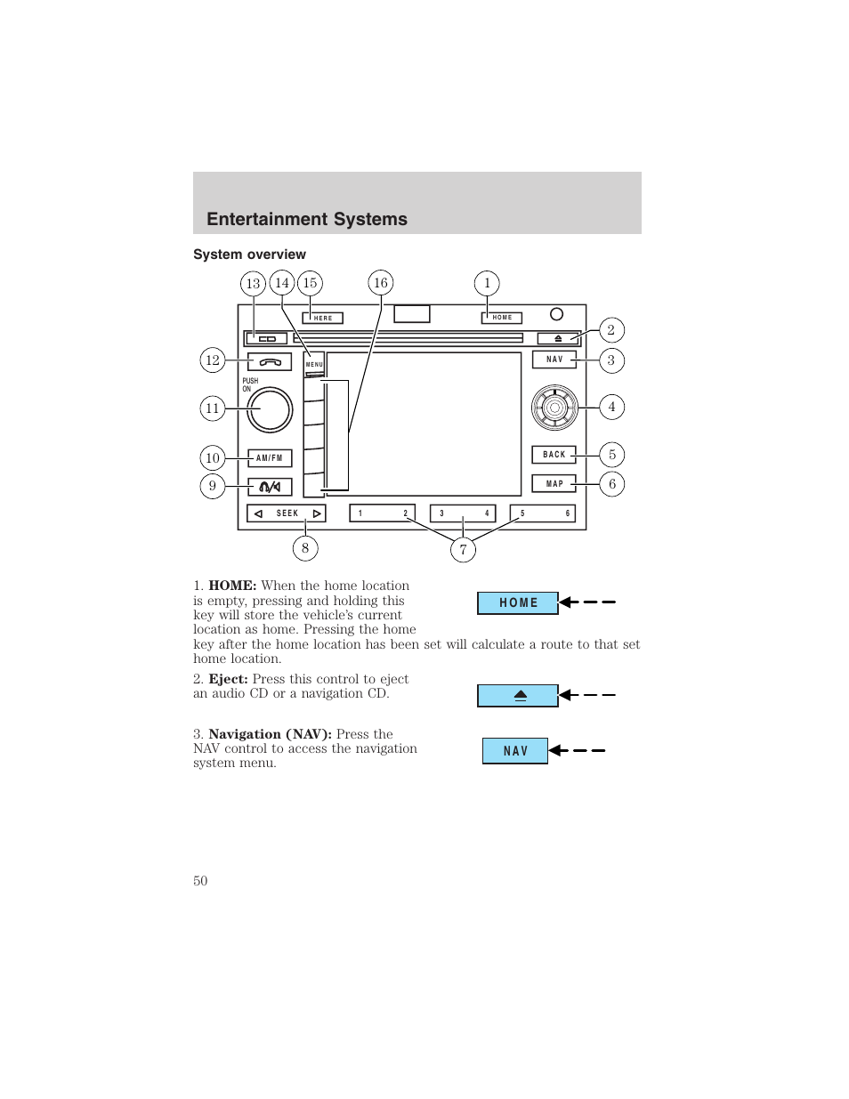 Entertainment systems | FORD 2003 Expedition v.4 User Manual | Page 50 / 344