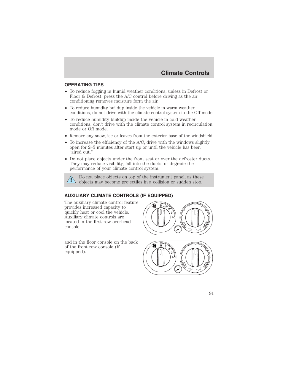 Climate controls | FORD 2003 Expedition v.4 User Manual | Page 91 / 344