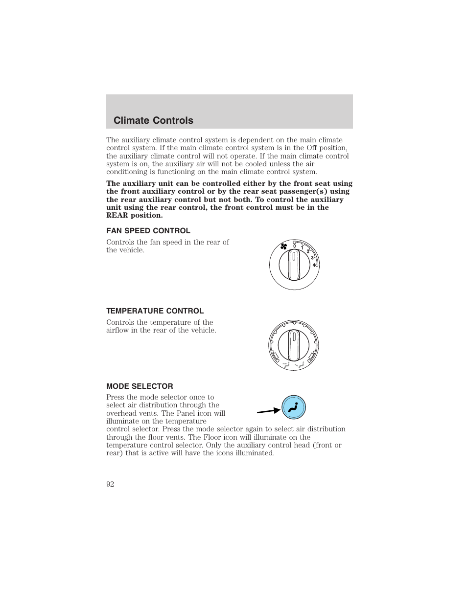 Climate controls | FORD 2003 Expedition v.4 User Manual | Page 92 / 344