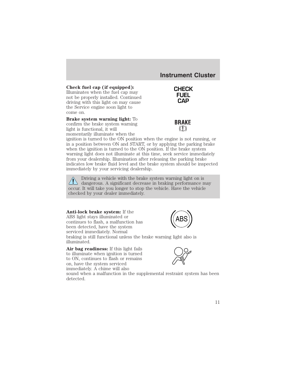 FORD 2003 Explorer v.1 User Manual | Page 11 / 272