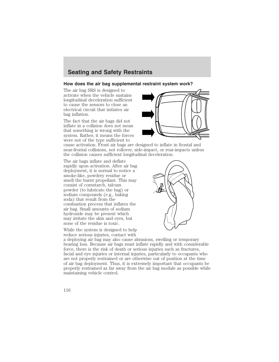 Seating and safety restraints | FORD 2003 Explorer v.1 User Manual | Page 116 / 272