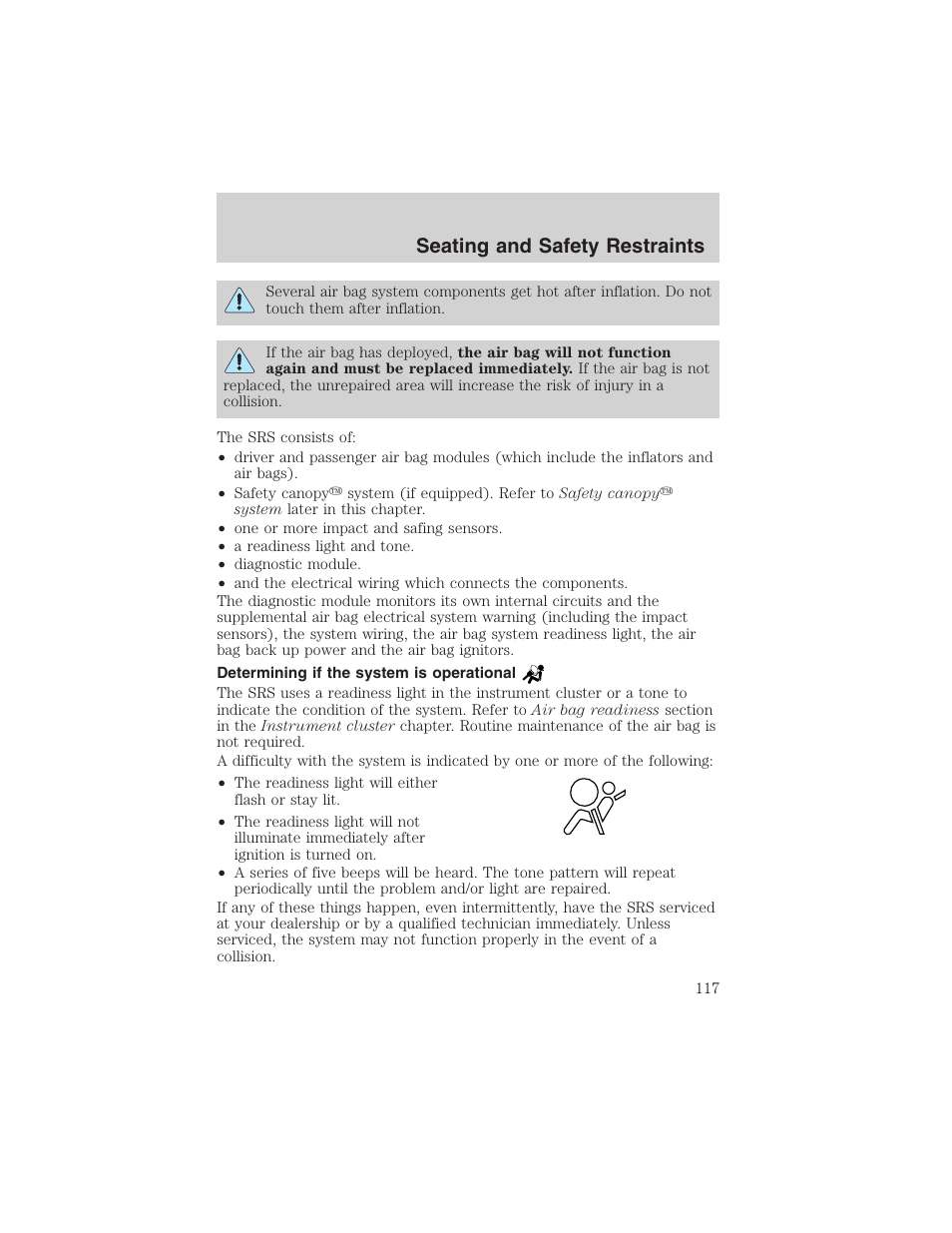 Seating and safety restraints | FORD 2003 Explorer v.1 User Manual | Page 117 / 272