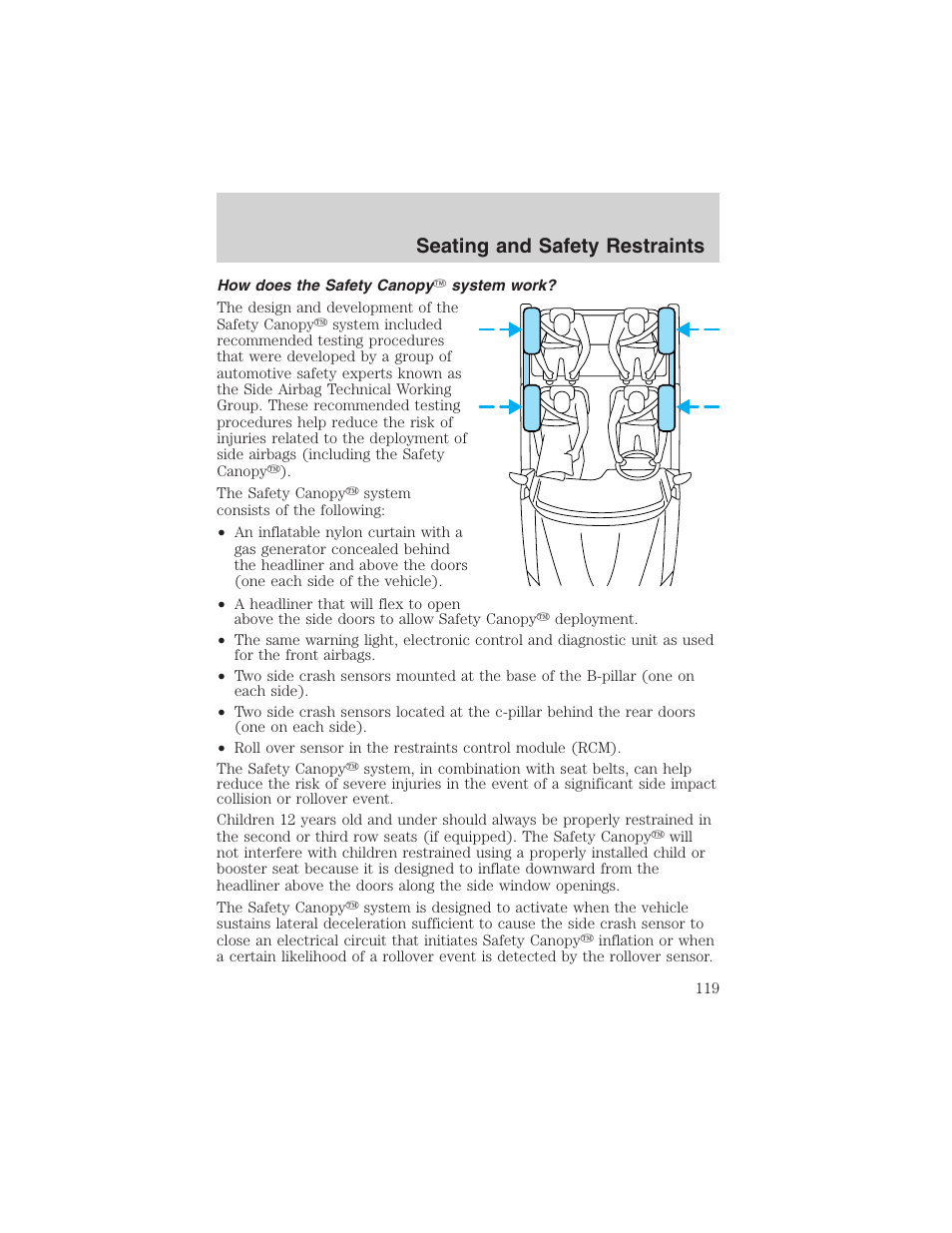 Seating and safety restraints | FORD 2003 Explorer v.1 User Manual | Page 119 / 272