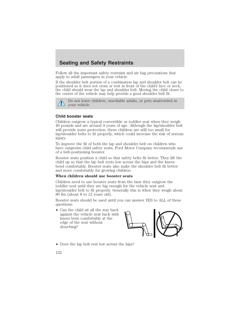 Seating and safety restraints | FORD 2003 Explorer v.1 User Manual | Page 122 / 272