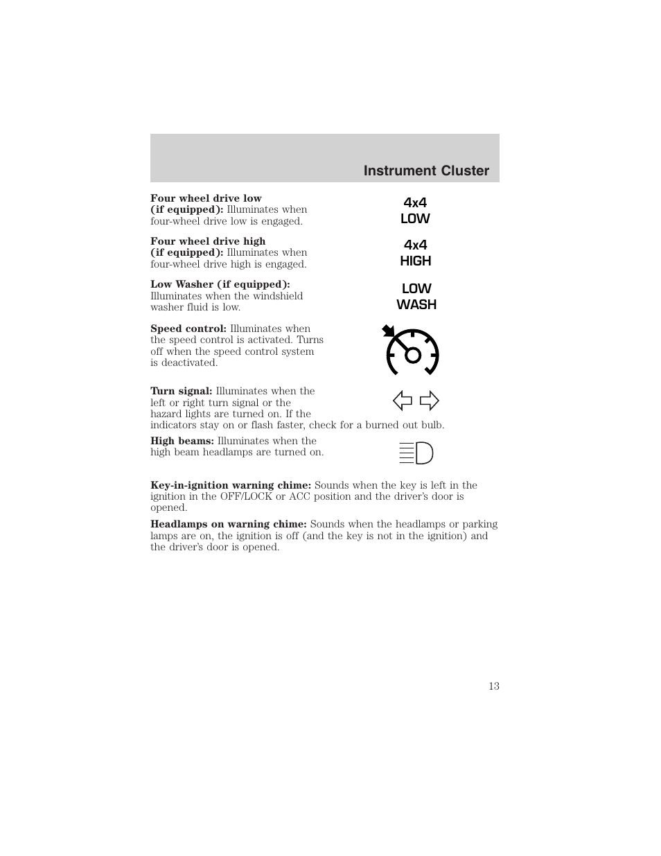 Instrument cluster | FORD 2003 Explorer v.1 User Manual | Page 13 / 272