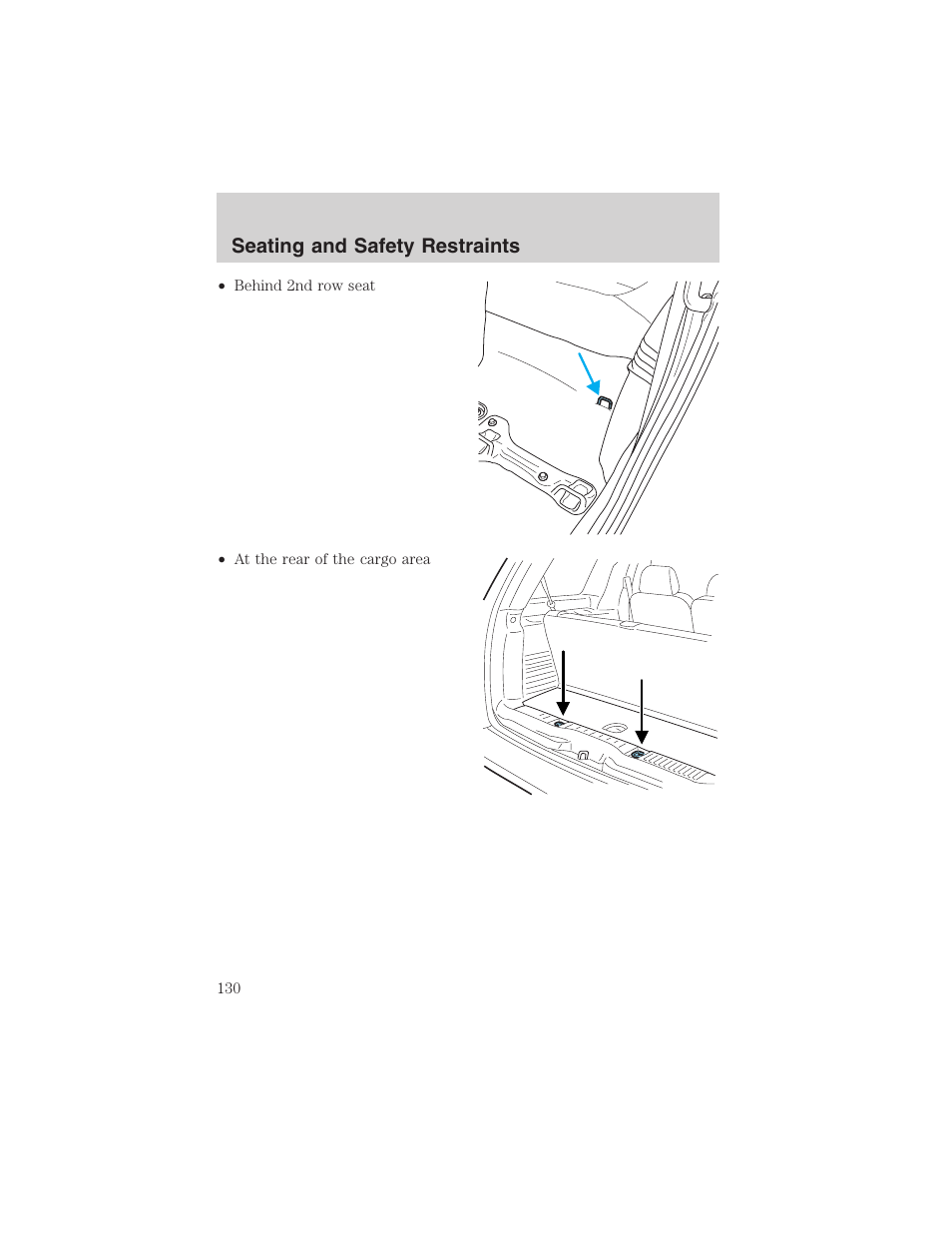 Seating and safety restraints | FORD 2003 Explorer v.1 User Manual | Page 130 / 272