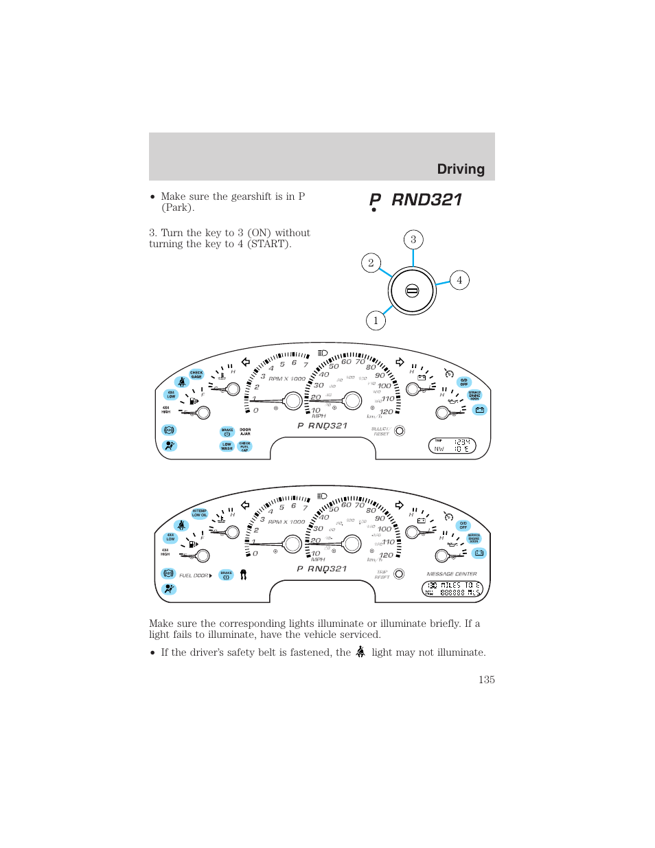 Driving | FORD 2003 Explorer v.1 User Manual | Page 135 / 272