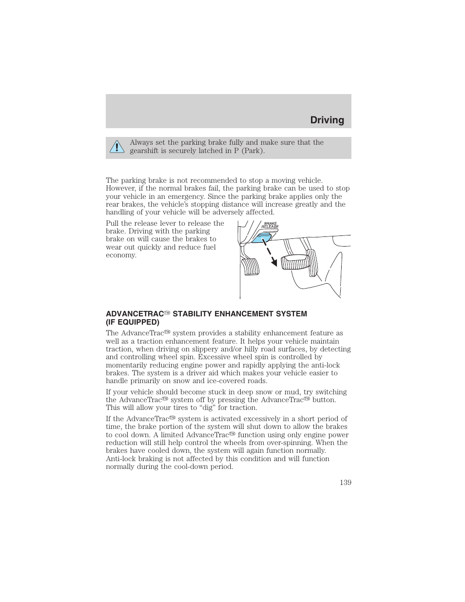 Driving | FORD 2003 Explorer v.1 User Manual | Page 139 / 272