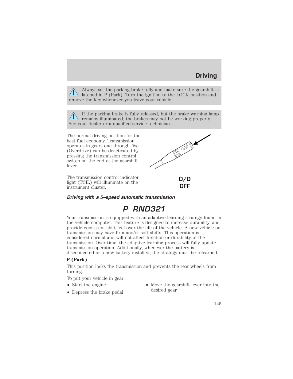 Driving | FORD 2003 Explorer v.1 User Manual | Page 145 / 272