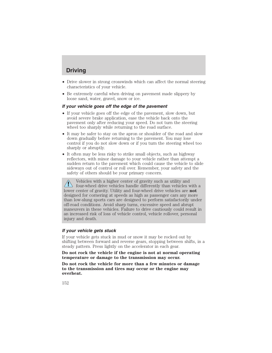 Driving | FORD 2003 Explorer v.1 User Manual | Page 152 / 272