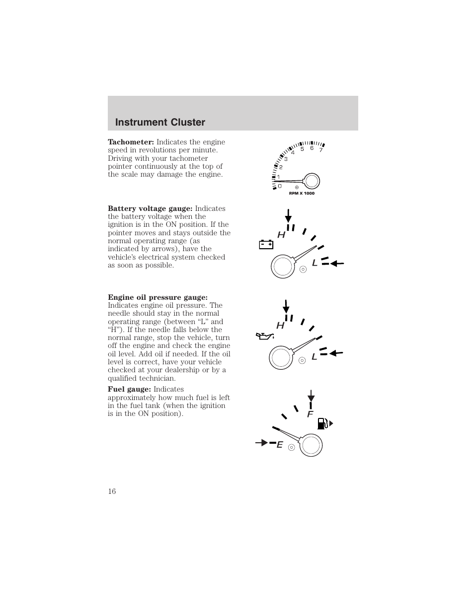 Instrument cluster | FORD 2003 Explorer v.1 User Manual | Page 16 / 272