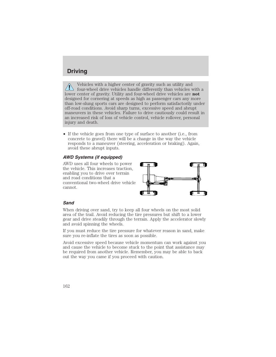 Driving | FORD 2003 Explorer v.1 User Manual | Page 162 / 272
