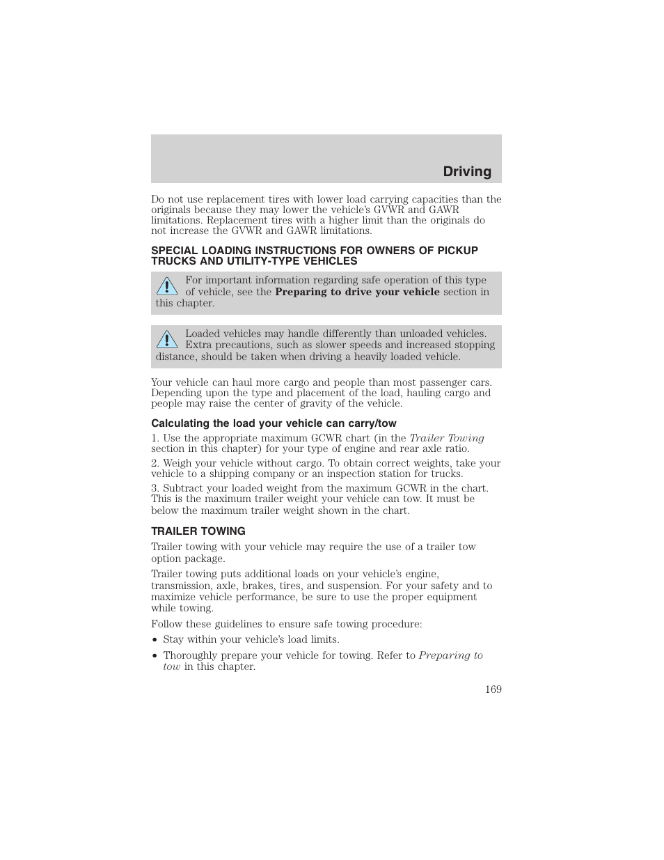 Driving | FORD 2003 Explorer v.1 User Manual | Page 169 / 272