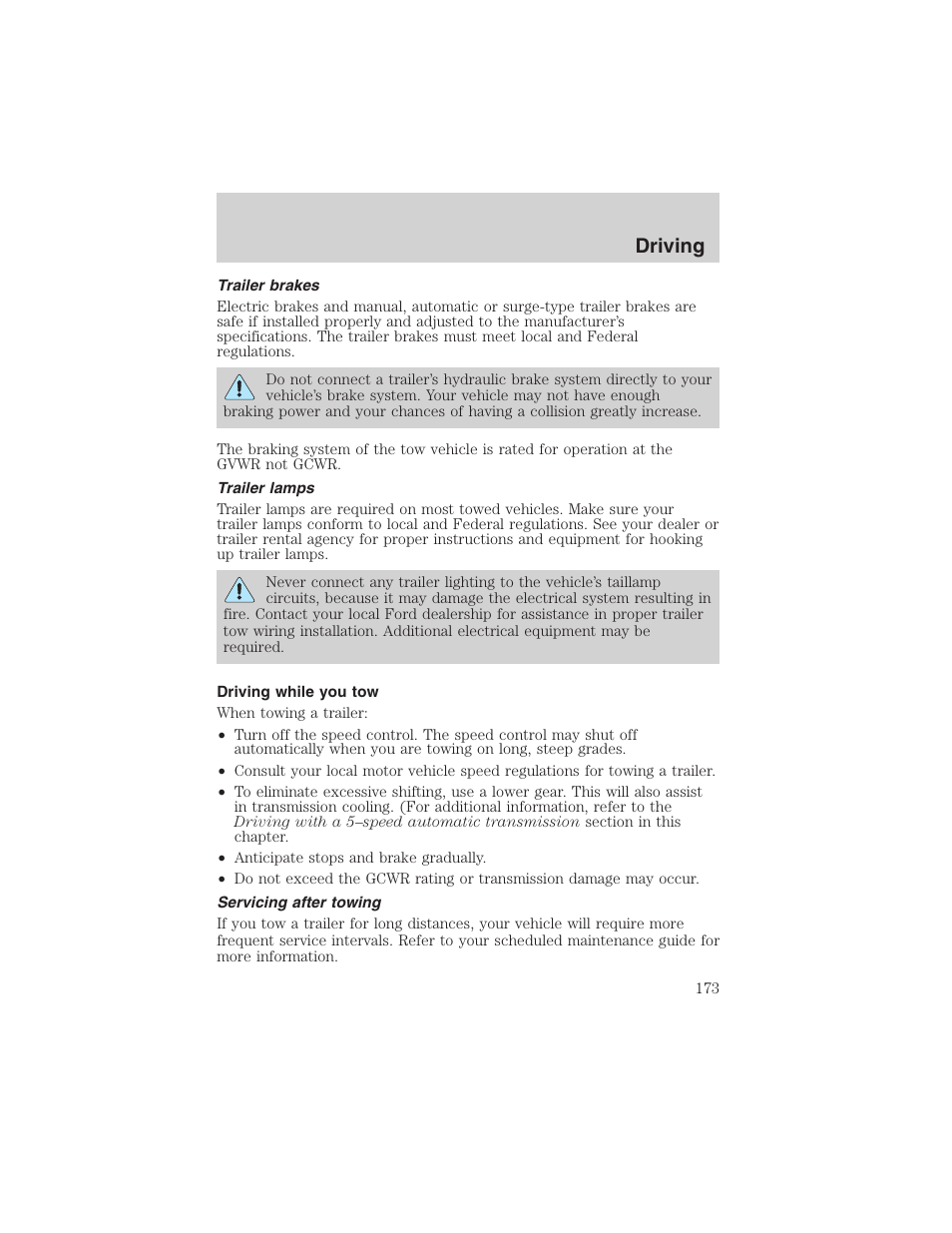 Driving | FORD 2003 Explorer v.1 User Manual | Page 173 / 272