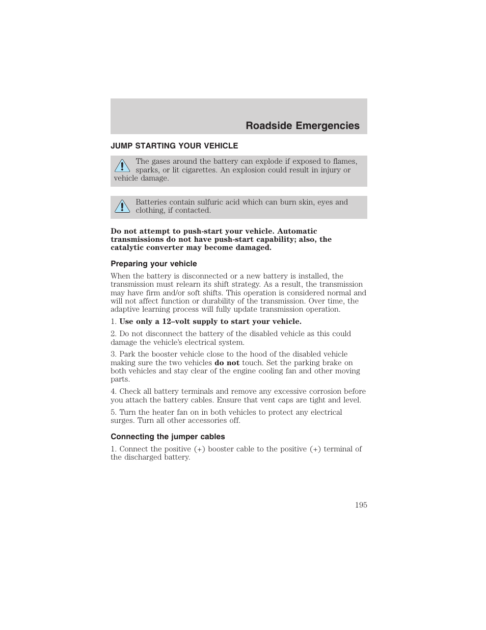 Roadside emergencies | FORD 2003 Explorer v.1 User Manual | Page 195 / 272