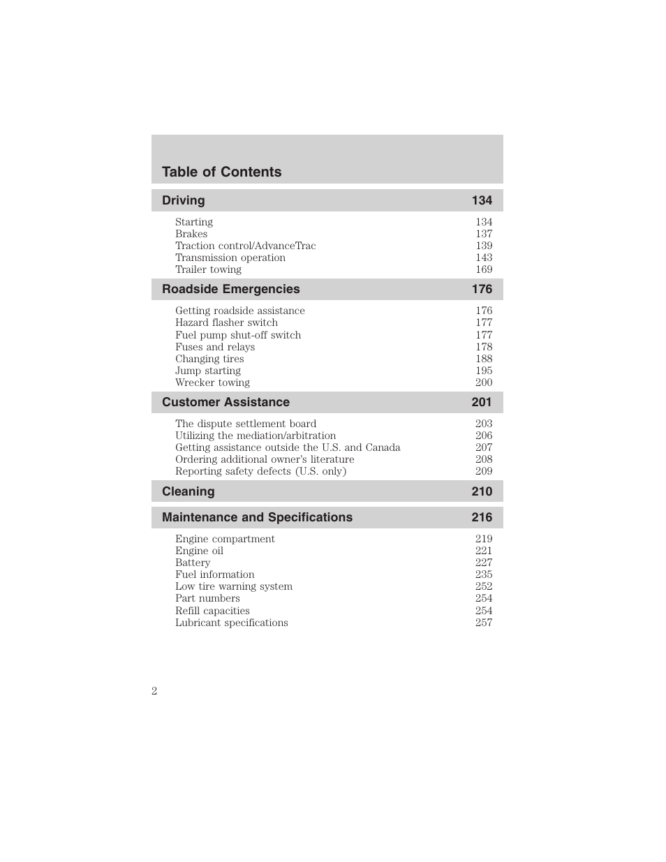 FORD 2003 Explorer v.1 User Manual | Page 2 / 272