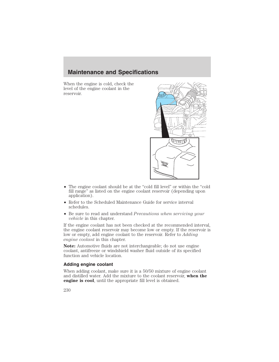 Maintenance and specifications | FORD 2003 Explorer v.1 User Manual | Page 230 / 272