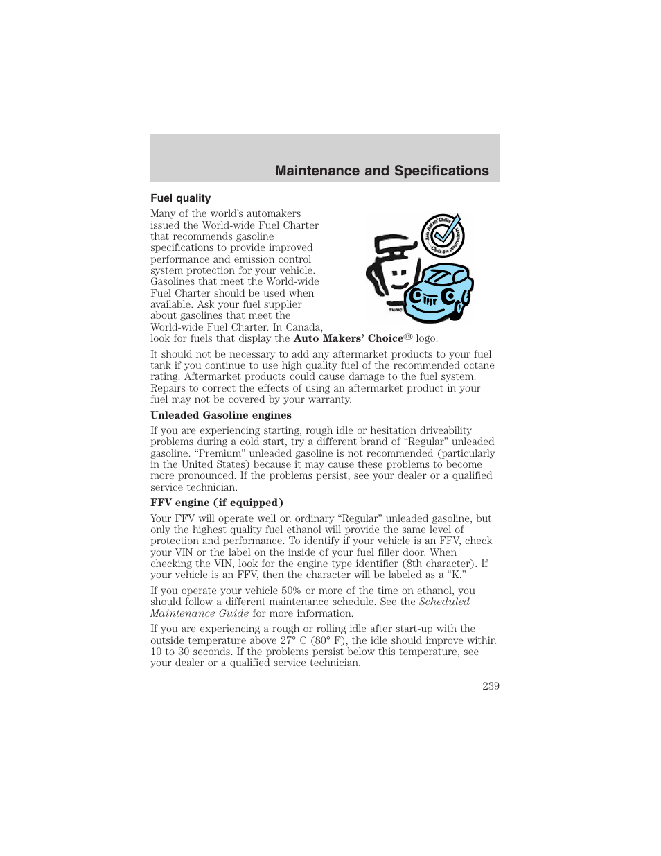 Maintenance and specifications | FORD 2003 Explorer v.1 User Manual | Page 239 / 272
