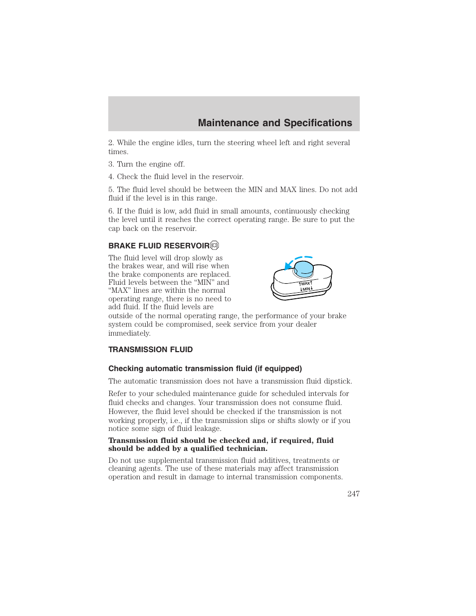 Maintenance and specifications | FORD 2003 Explorer v.1 User Manual | Page 247 / 272