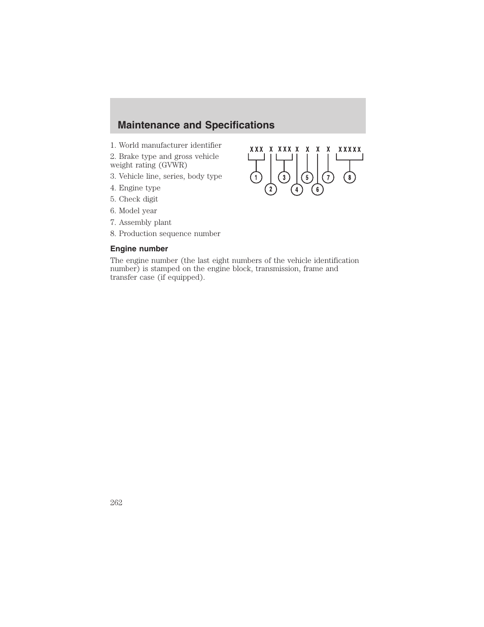 Maintenance and specifications | FORD 2003 Explorer v.1 User Manual | Page 262 / 272
