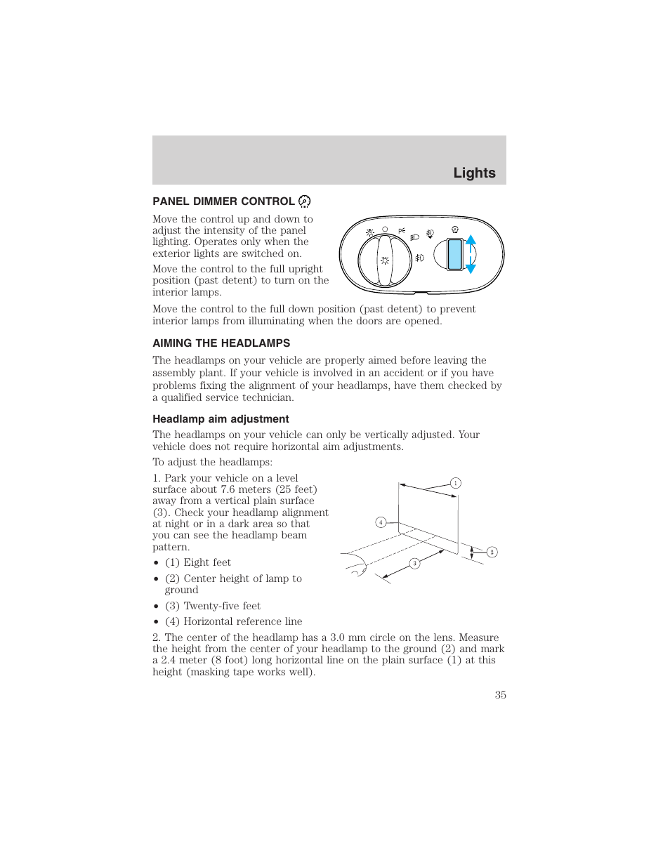 Lights | FORD 2003 Explorer v.1 User Manual | Page 35 / 272