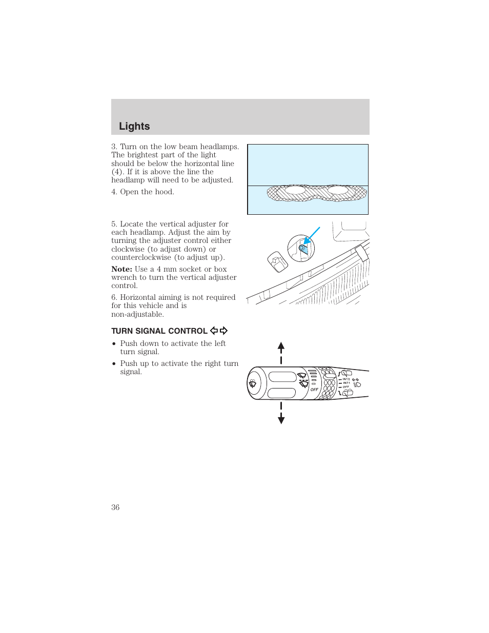 Lights | FORD 2003 Explorer v.1 User Manual | Page 36 / 272