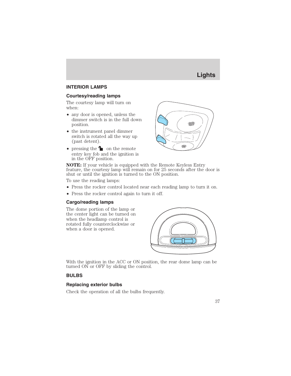 Lights | FORD 2003 Explorer v.1 User Manual | Page 37 / 272